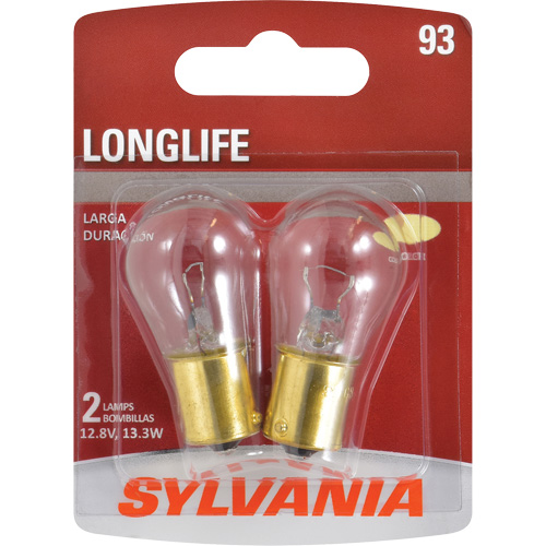 Sylvania 30178 93 Long Life Mini Automotive Bulb, Incandescent, 13.3 W