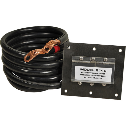 Associated Equipment  6149 Panneau de douille polaris&eacute;e robuste en acier inoxydable &agrave; brancher, 1 AWG, C&acirc;ble 5'