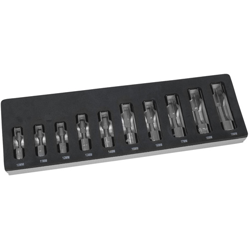 LISLE 12030 Jeu de douilles pour &eacute;crous &eacute;vas&eacute;s, 10 Morceaux, Prise de 3/8"
