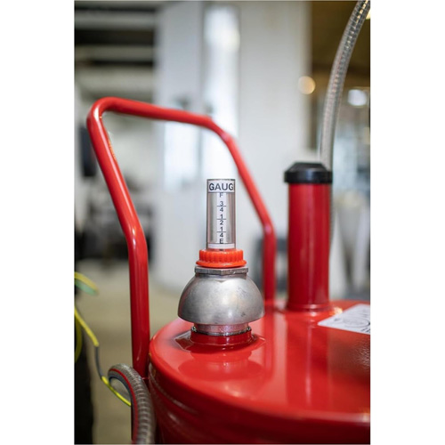 LINCOLN INDUSTRIAL 3677 Chariot &agrave; carburant en acier de 25 gallons avec pompe rotative bidirectionnelle et filtre