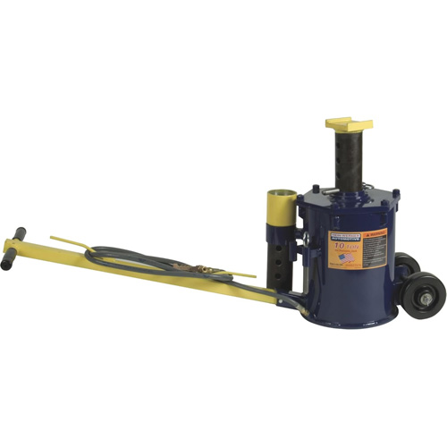 Hein-Werner HW93737A Air Jack, 10 Ton(s) Capacity, 17-1/2" Lowered, 52-1/2" Raised, Air Hydraulic