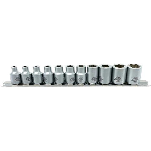 CTA Tools 1469 Flat-Cut E-"Star" Socket Set, 11 Pieces, 3/8" Drive Size