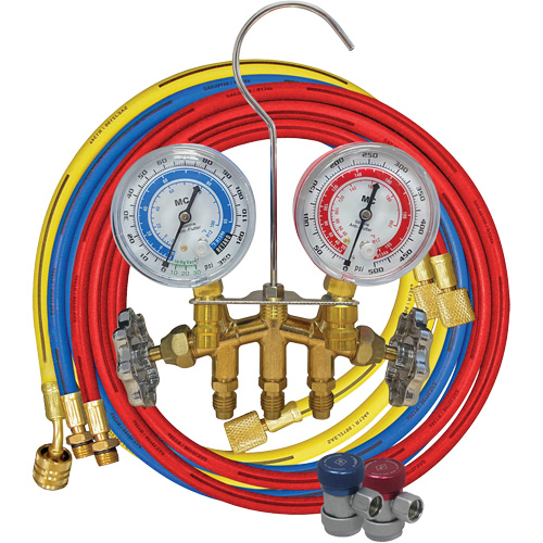 Mastercool 84172 R134A 2-Way Brass Manifold Gauge Set