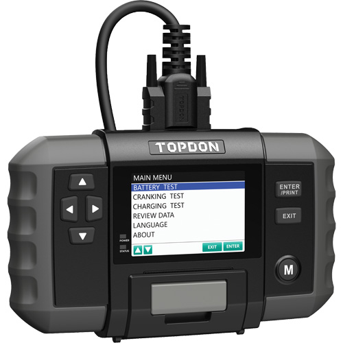 Topdon BT600_ BT600 12V Battery & 12V/24V System Tester with Built-in Printer
