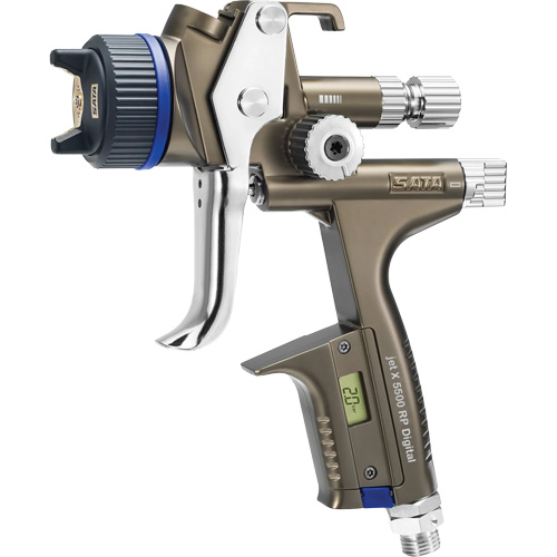SATA 1061704 Pistolet de peinture de premi&egrave;re qualit&eacute; pour peinture automobile avec psi num&eacute;rique X5500 RP 1,3 I RPS D, Entr&eacute;e d'air 1/4" NPT, 10,24 pi³/min, Capacit&eacute; 0,6 L/0,9 L, 0,17 psi