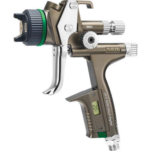 SATA 1062041 Pistolet de peinture de premi&egrave;re qualit&eacute; pour peinture automobile avec psi num&eacute;rique X5500 HVLP 1,4 I RPS D, Entr&eacute;e d'air 1/4" NPT, 15,19 pi³/min, Capacit&eacute; 0,6 L/0,9 L, 0,17 psi