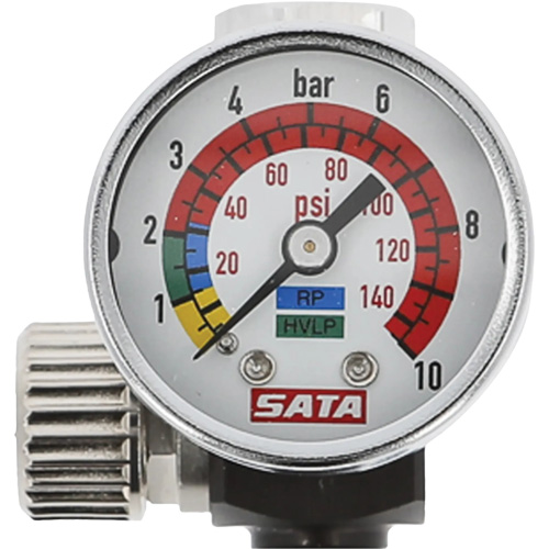 SATA 27771 Microm&egrave;tre d'air avec manom&egrave;tre, 1/4" (filetage m&acirc;le) et G 1/4" (filetage femelle)