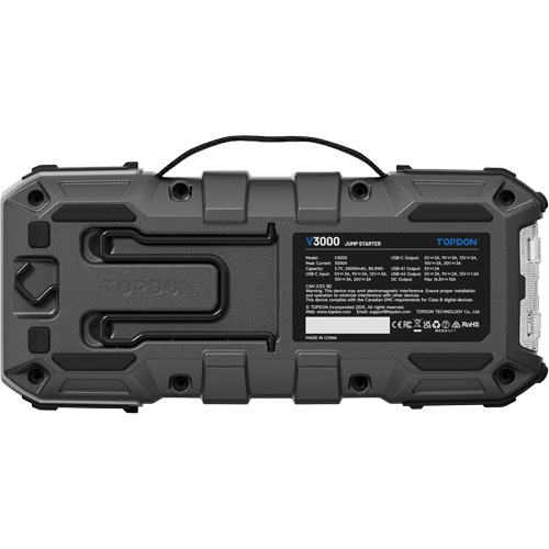 Topdon V3000 Survolteur, banque d'alimentation et lampe de poche V3000