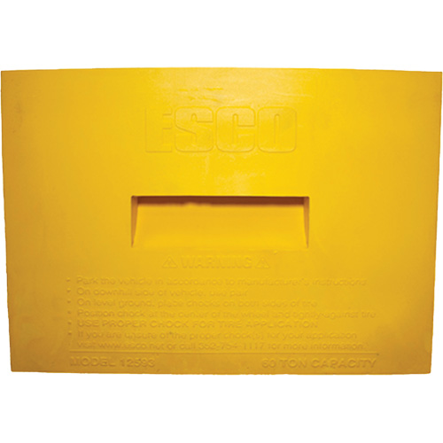 Esco 12593 Cale de roue, Polyur&eacute;thane, Jaune, 15-1/4" la x 12-1/8'' p x 10-3/4" h