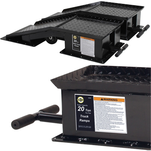 Omega Lift 93200 Rampes pour camions lourds avec longue poign&eacute;e en T, Capacit&eacute; 40 000 lb, 45" lo, 13-1/2" la, Hauteur de 9-19/50"
