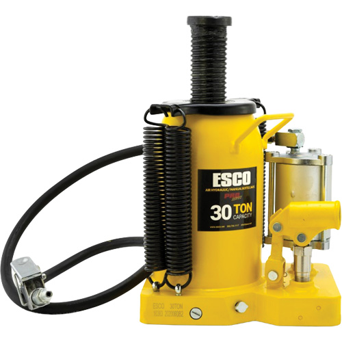 Esco 10383 Cric-bouteille de s&eacute;rie Pro, 30 tonnes, Air comprim&eacute;/hydraulique, 20" Hauteur &eacute;lev&eacute;e