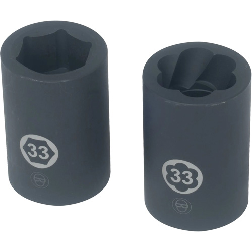 LISLE 13550 Jeu de douilles hexagonales et h&eacute;licoidales pour &eacute;crous de roue de camion