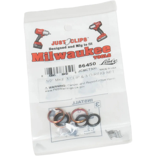 LISLE 86450 1/2" Clips & O-Rings Set for Milwaukee