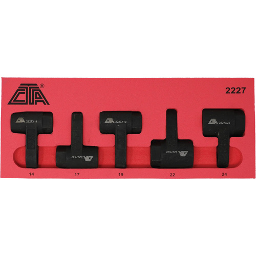CTA Tools 2227 Jeu de douilles pour capteur de gaz d'&eacute;chappement, 5 Morceaux, Prise de 1/2"