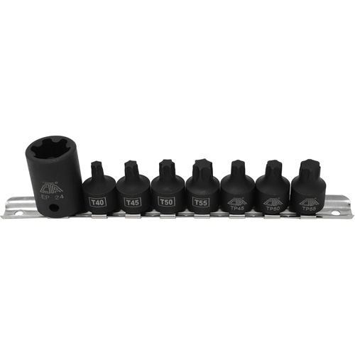 CTA Tools 9368 Pickup Truck Bed Bolt Socket/Bit Set, 8 Pieces, 1/2"/3/8" Drive Size