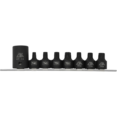CTA Tools 9368 Pickup Truck Bed Bolt Socket/Bit Set, 8 Pieces, 1/2"/3/8" Drive Size