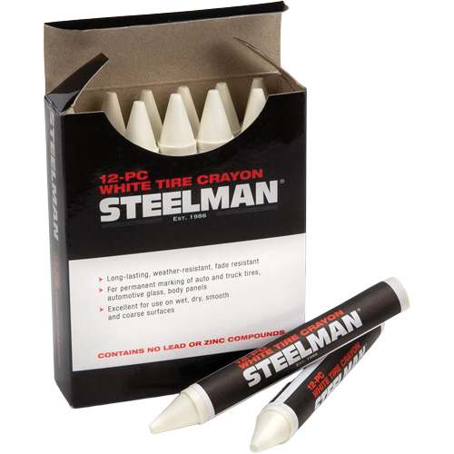 Steelman 00063 Crayons blancs semi-permanents pour marquage des pneus