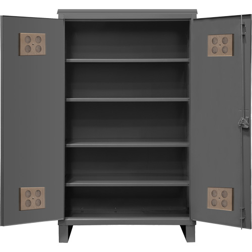 Durham Manufacturing HDCO246078-4S95 Heavy-Duty Outdoor Cabinet, Steel, 4 Shelves, 78" H x 60" W x 24" D, Grey