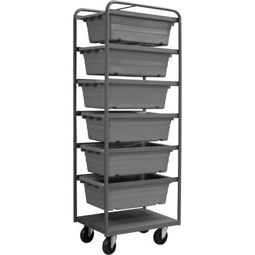 Durham Manufacturing TBR-183072-6-5PO-95 R&acirc;telier mobile, &agrave; deux c&ocirc;t&eacute;s, 6 bacs, 26" la x 18" p x 74" h