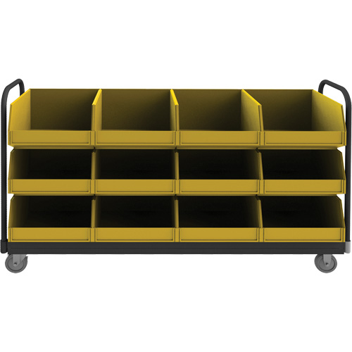 Durham Manufacturing TBR-187847-12B-5PU-95 Mobile Tub Rack, Double-sided, 12 bins, 78" W x 18" D x 47" H