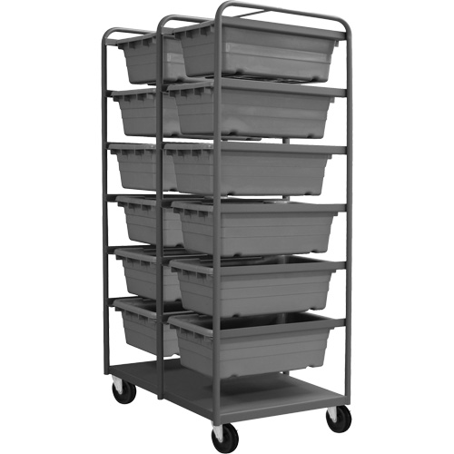 Durham Manufacturing TBR-303672-12-5PO-95 R&acirc;telier mobile, &agrave; deux c&ocirc;t&eacute;s, 12 bacs, 26" la x 36" p x 74" h