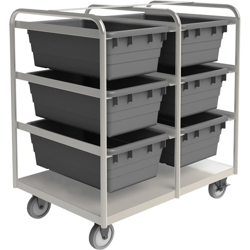 Durham Manufacturing STBR-303642-6-5PU Mobile Tub Rack, Double-sided, 6 bins, 26" W x 36" D x 42" H