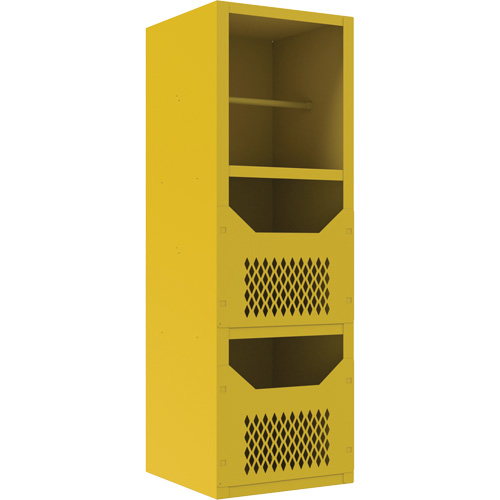 Durham Manufacturing VSCSP-242472-2-50 Armoire pour le contr&ocirc;le des d&eacute;versements, 1 Tablettes, 72" h x 24" la x 24" p, Acier, Jaune