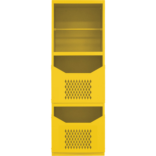 Durham Manufacturing VSCSP-242472-2-50 Armoire pour le contr&ocirc;le des d&eacute;versements, 1 Tablettes, 72" h x 24" la x 24" p, Acier, Jaune
