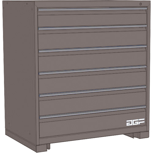 AGF Brome CF27-602440B4-440-GR Armoire &agrave; tiroirs modulaire, 6 tiroirs, 60" la x 24" p x 40" h, Gris