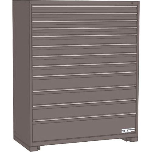 AGF Brome CF27-482460C1-440-GR Armoire &agrave; tiroirs modulaire, 12 tiroirs, 48" la x 24" p x 60" h, Gris