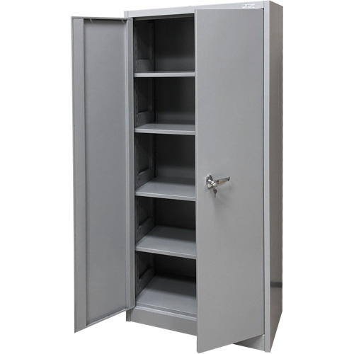 KLETON FN425 Storage Cabinet, Steel, 4 Shelves, 66" H x 30" W x 15" D, Grey