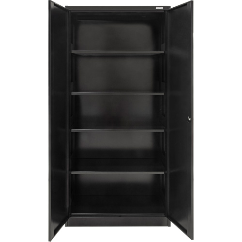 KLETON FN658 Armoire de rangement Hi-Boy, Acier, 4 Tablettes, 72" h x 36" la x 18" P, Noir