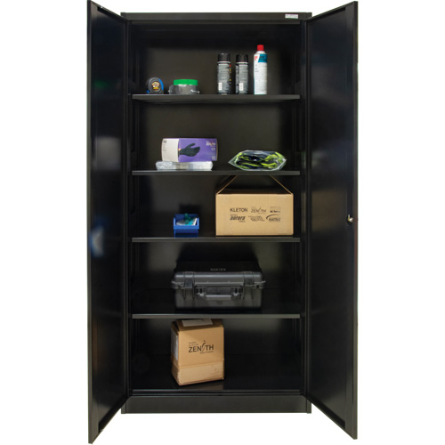 KLETON FN658 Armoire de rangement Hi-Boy, Acier, 4 Tablettes, 72" h x 36" la x 18" P, Noir