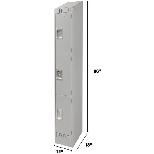 KLETON FN670 Casiers, 3 niveaux, 12" x 18" x 86", Acier, Gris, D&eacute;mont&eacute;