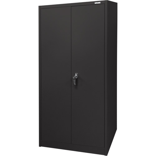 KLETON FN702 Armoire d'entreposage, Acier, 4 Tablettes, 66" h x 30" la x 15" P, Noir