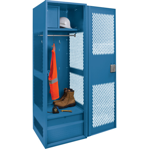 KLETON FN715 Gear Locker with Door, Steel, 24" W x 24" D x 72" H, Dark Blue