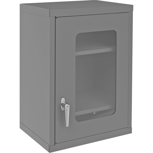 Durham Manufacturing 070CV-95 Wall-Mountable Storage Cabinet with Clearview Doors, 26-15/16" H x 18-1/8" W x 13-11/16" D, 2 Shelves, Steel, Grey