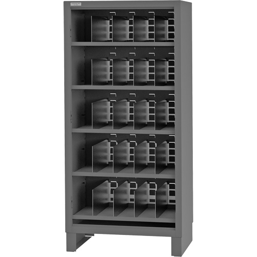 Durham Manufacturing 3702-5S-ND-95 Heavy-Duty Open Front Cabinet with Dividers, Steel, 0 Drawers, 36" x 24" x 78", Grey