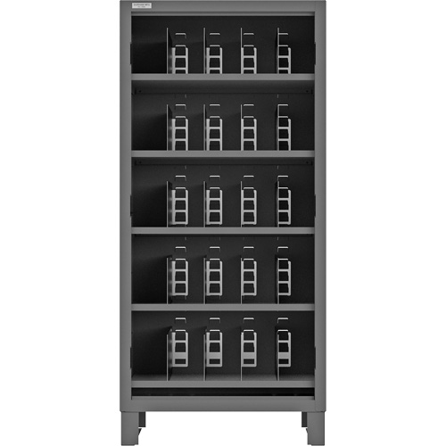 Durham Manufacturing 3702-5S-ND-95 Heavy-Duty Open Front Cabinet with Dividers, Steel, 0 Drawers, 36" x 24" x 78", Grey