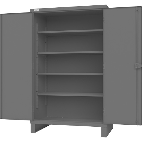 Durham Manufacturing HDC-304878-4S95 Armoire avec portes encastr&eacute;es en panneau perfor&eacute;, Acier, 4 Tablettes, 78" h x 48" la x 30" P, Gris