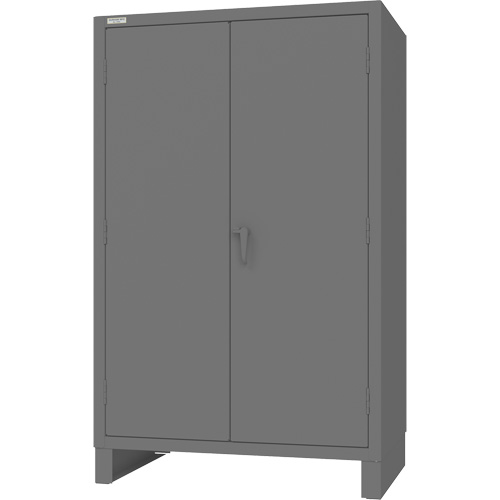 Durham Manufacturing HDC-304878-4S95 Armoire avec portes encastr&eacute;es en panneau perfor&eacute;, Acier, 4 Tablettes, 78" h x 48" la x 30" P, Gris