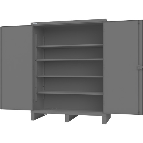 Durham Manufacturing HDC-306078-4S95 Armoire avec portes encastr&eacute;es, Acier, 4 Tablettes, 78" h x 60" la x 30" P, Gris