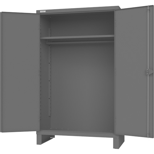 Durham Manufacturing HDCHB-244878-1S95 Armoire avec barre de suspension et portes encastr&eacute;es standards, Acier, 78" h x 48" la x 24" P, Gris
