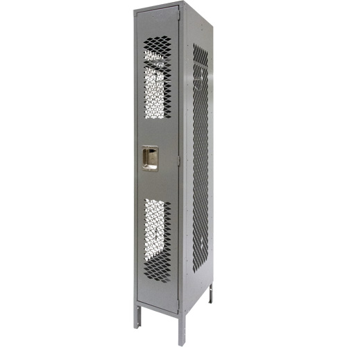 KLETON FN818 Vented Lockers, 12" x 18" x 78", Steel, Grey, Knocked Down, Perforated