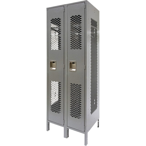 KLETON FN819 Casiers ventil&eacute;s, Bloc de 2, 24" x 18" x 78", Acier, Gris, D&eacute;mont&eacute;, Perfor&eacute;