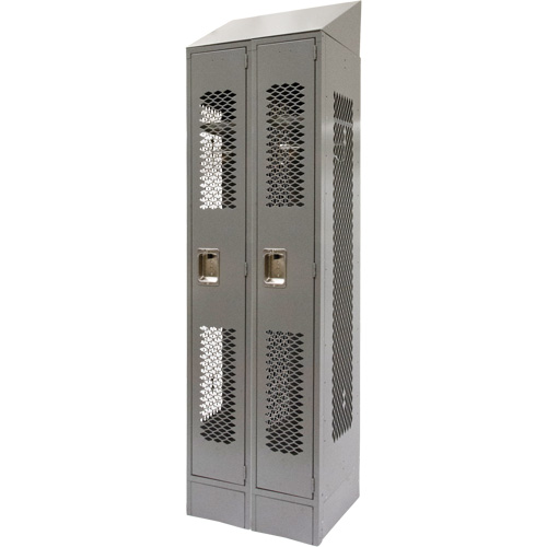 KLETON FN861 Casiers ventil&eacute;s, Bloc de 2, 24" x 18" x 88", Acier, Gris, D&eacute;mont&eacute;, Perfor&eacute;