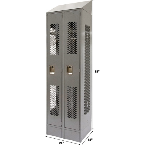 KLETON FN861 Casiers ventil&eacute;s, Bloc de 2, 24" x 18" x 88", Acier, Gris, D&eacute;mont&eacute;, Perfor&eacute;