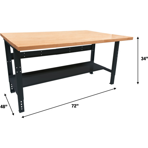 KLETON FN883 Industrial Modular Workbench, 1000 lbs. Cap., 72" W x 48" D
