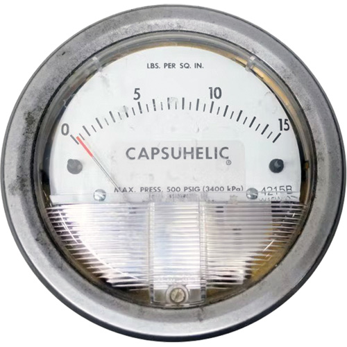 Dwyer 4215B 4000 Series Capsuhelic&reg; Differential Pressure Gauge with Case, 4" , 0 - 15 psi, Panel Mount, Analogue