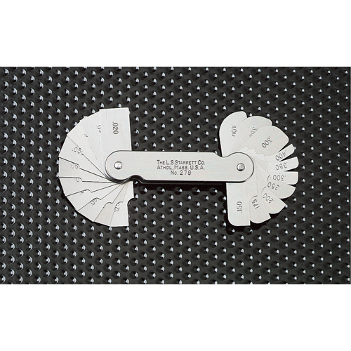 Starrett 51314 Inch Reading Fillet or Radius Gauge 0.020-0.400 Range 20 Leaves 0.020-0.400 Range Starrett 51314 Inch Reading Fillet or Radius Gauge 0.020-0.400 Range 20 Leaves 0.020-0.400 Range